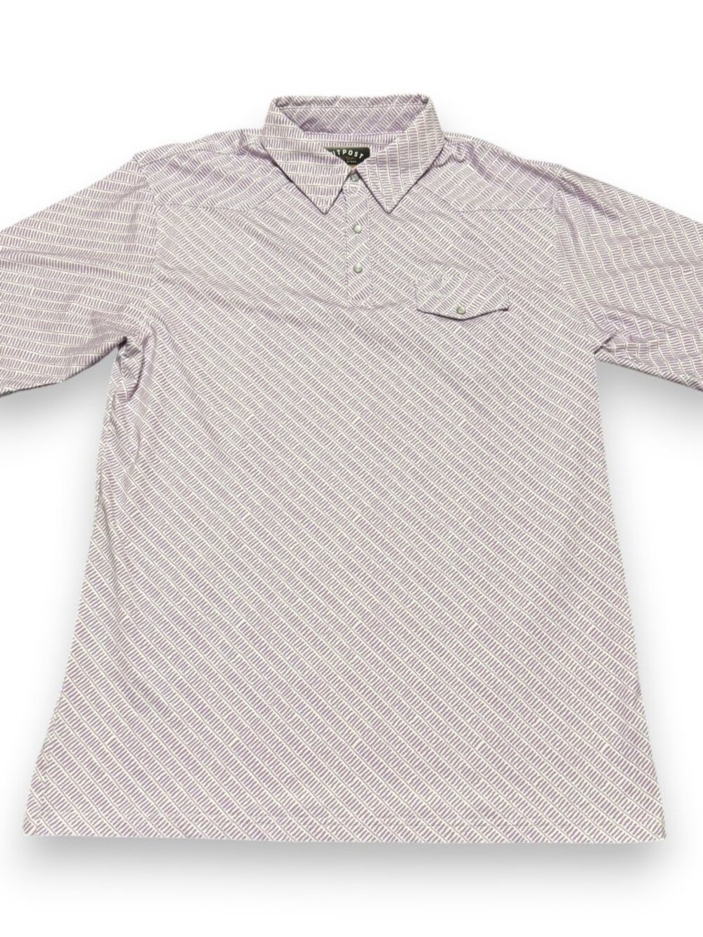 Outpost Western Store Men's Lavender Pattern Pearl Snap Polo Size Medium